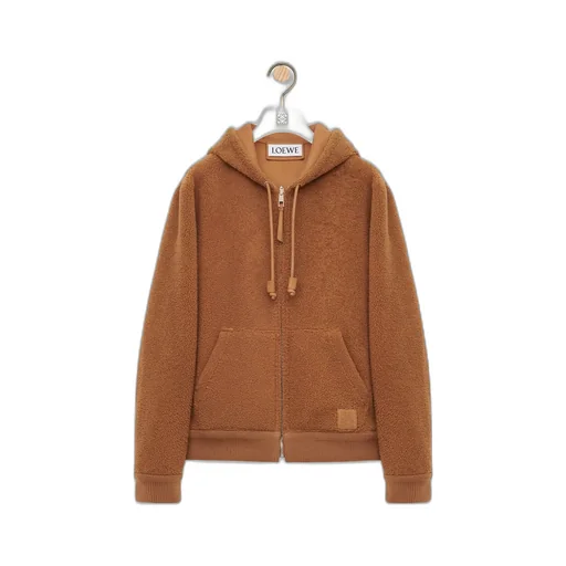 Hooded Jacket In Shearling