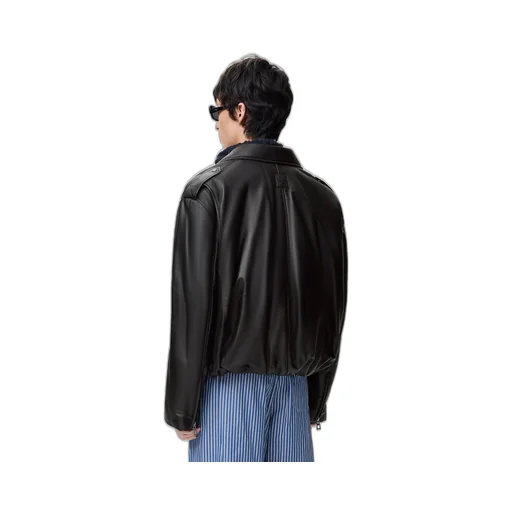 Balloon Biker Jacket In Nappa Lambskin