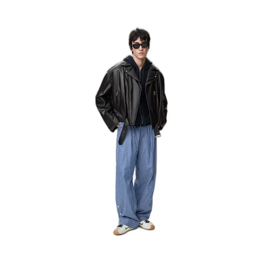 Balloon Biker Jacket In Nappa Lambskin