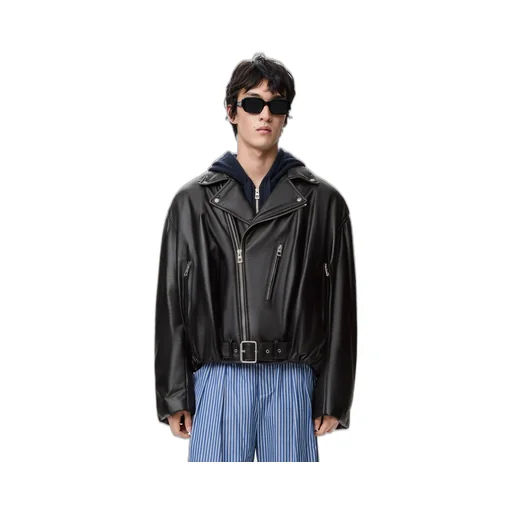 Balloon Biker Jacket In Nappa Lambskin