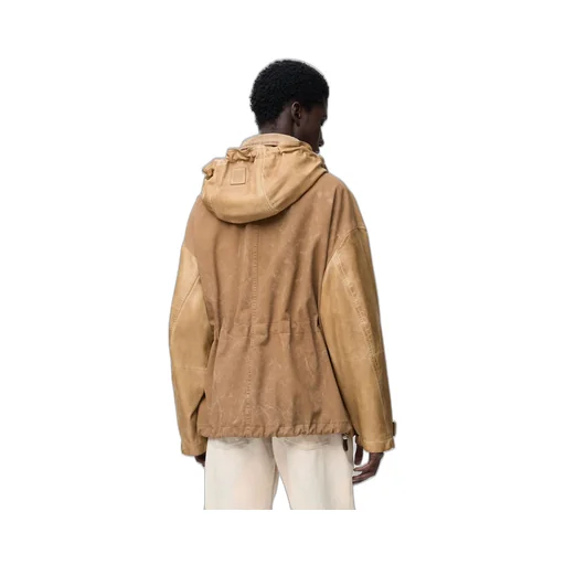 Short Parka In Nappa Lambskin And Cotton