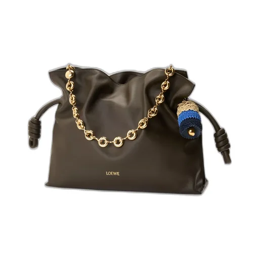 Small Flower Charm In Calfskin And Brass