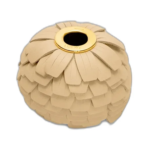 Small Flower Charm In Calfskin And Brass
