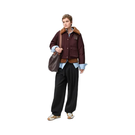 Puffer In Shearling And Cotton Blend