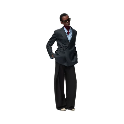 Belted Trousers In Wool