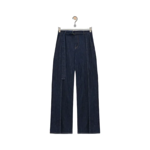 Belted Jeans In Denim
