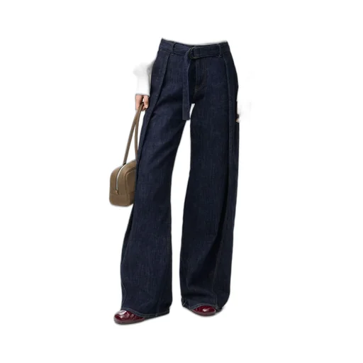Belted Jeans In Denim