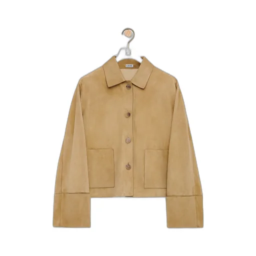 Turn-Up Jacket In Suede Lambskin