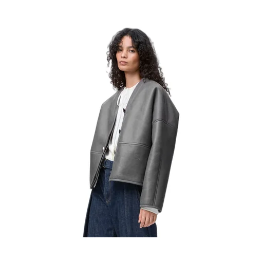 Pebble Cardigan In Shearling