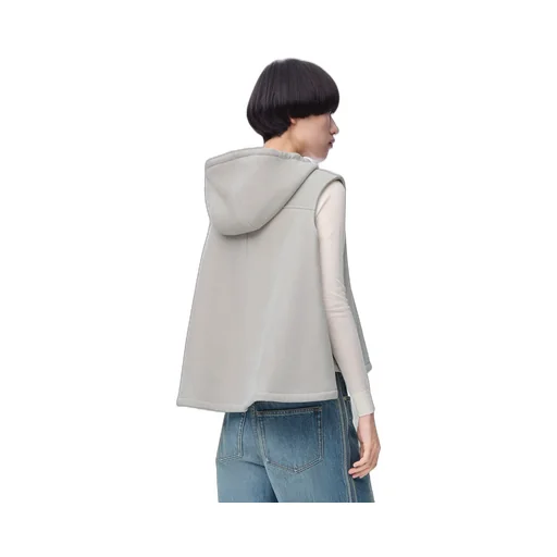 Hooded Vest In Shearling