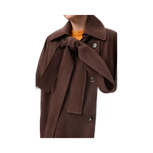 Bow Jacket In Suede Goatskin