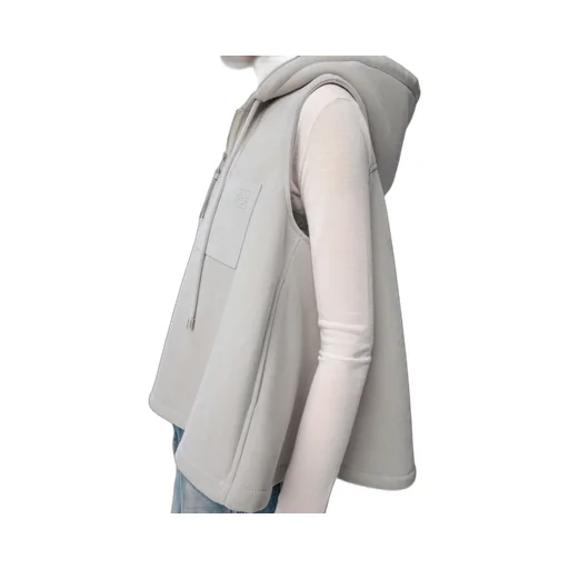 Hooded Vest In Shearling