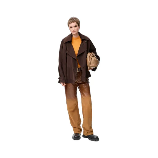 Bow Jacket In Suede Goatskin