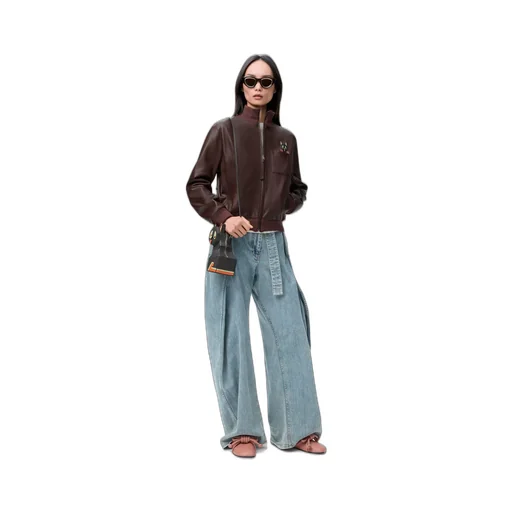 Cropped Jacket In Nappa Lambskin