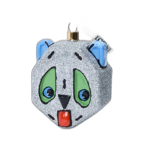 Futurist Cat Bauble In Blown Glass