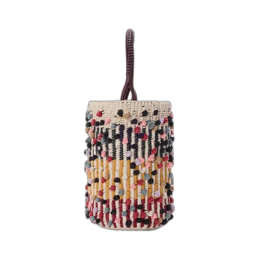 Bucket In Cord, Leather And Wool