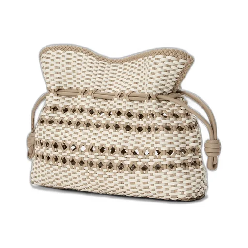 Medium Flamenco Clutch In Woven Nappa Calfskin
