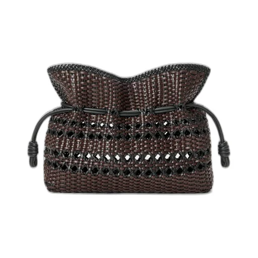 Medium Flamenco Clutch In Woven Nappa Calfskin