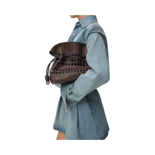 Medium Flamenco Clutch In Woven Nappa Calfskin