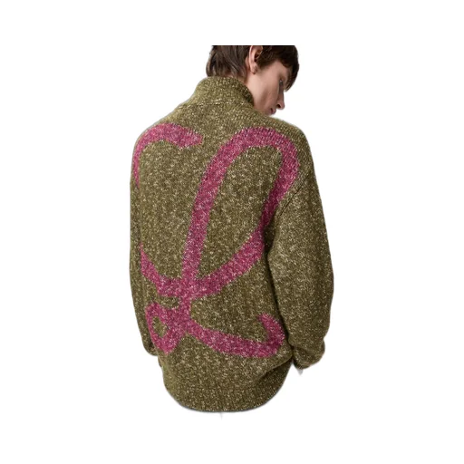 Zip-Up Cardigan In Cotton, Linen And Wool