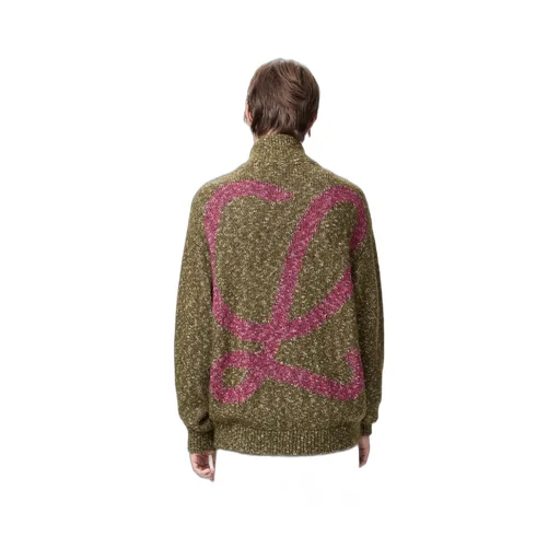 Zip-Up Cardigan In Cotton, Linen And Wool