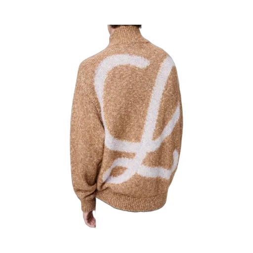 Zip-Up Cardigan In Cotton, Linen And Wool