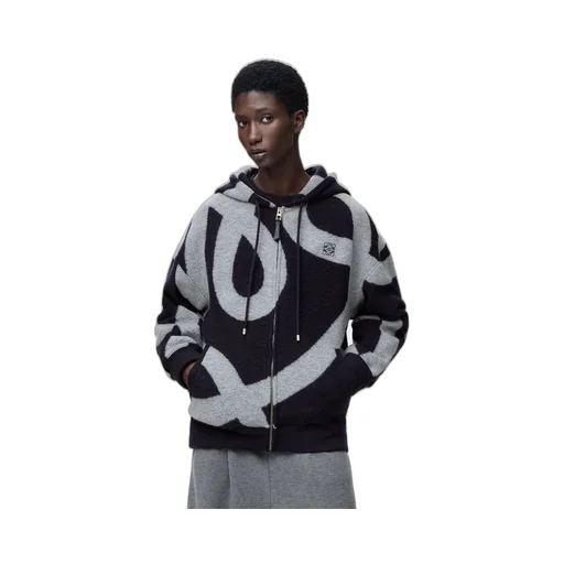 Zip-Up Hoodie In Wool And Cotton