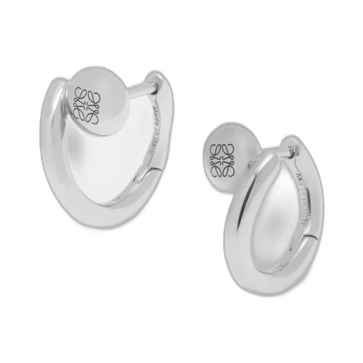 Anagram Pebble Mini Hoop Earrings In Sterling Silver