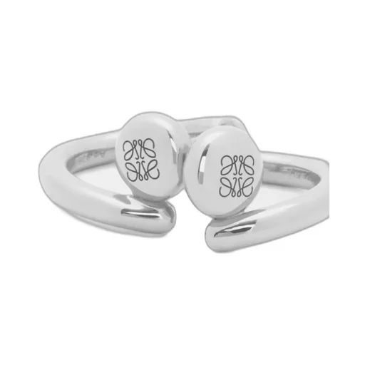 Anagram Pebble Mini Hoop Earrings In Sterling Silver