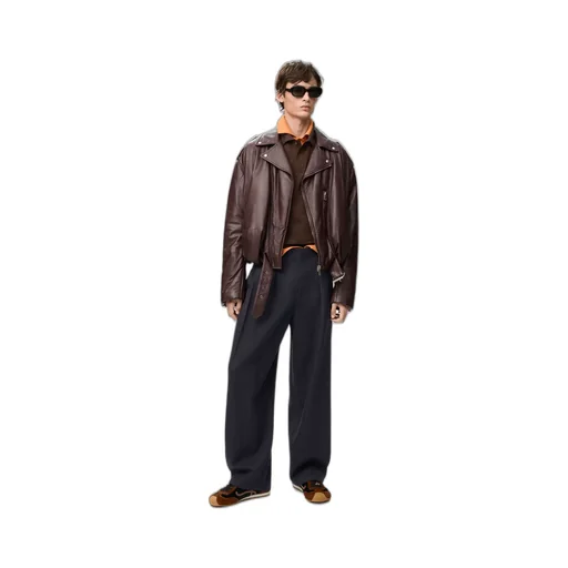 Balloon Biker Jacket In Nappa Lambskin