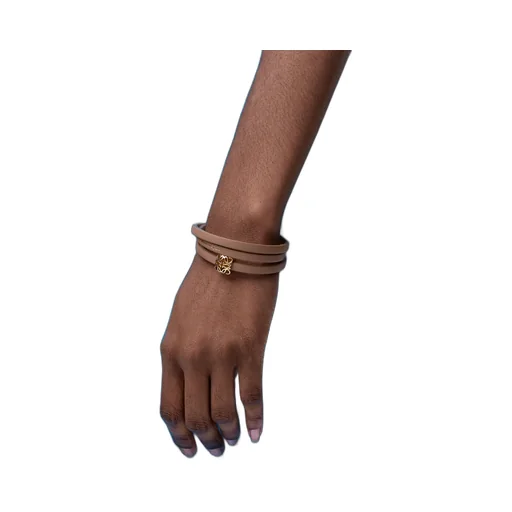 Anagram Bombé Twist Bracelet In Calfskin