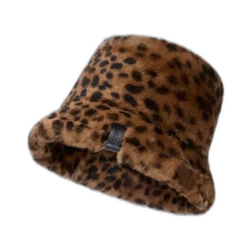 Bucket Hat In Printed Shearling