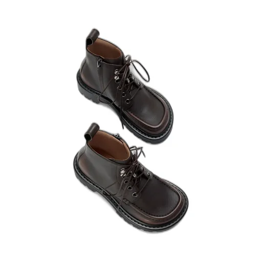 Sierra Combat Ankle Boot In Brushed-Off Calfskin