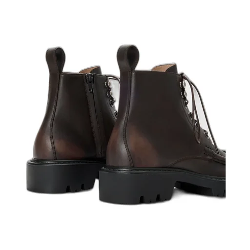 Sierra Combat Ankle Boot In Brushed-Off Calfskin