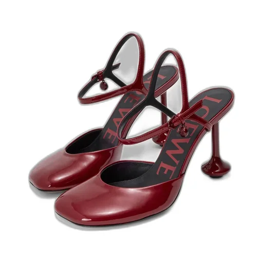 Toy Ankle Strap Pump In Soft Patent Lambskin
