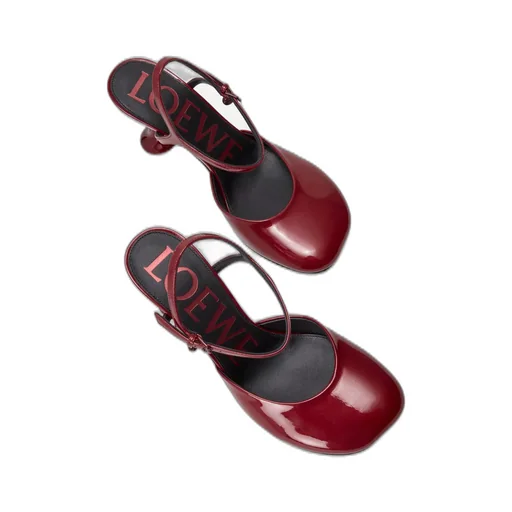 Toy Ankle Strap Pump In Soft Patent Lambskin