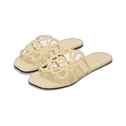 Petal Anagram Slide In Rhinestone-Embellished Suede