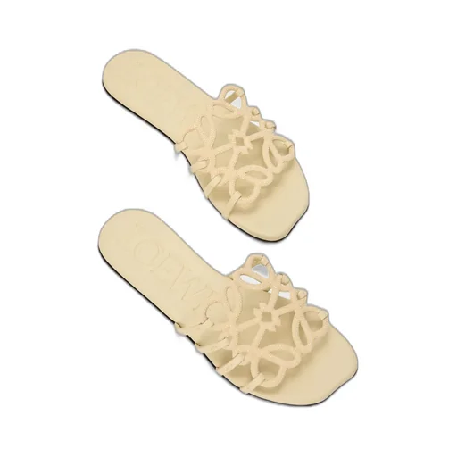Petal Anagram Slide In Rhinestone-Embellished Suede