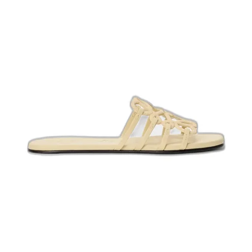Petal Anagram Slide In Rhinestone-Embellished Suede