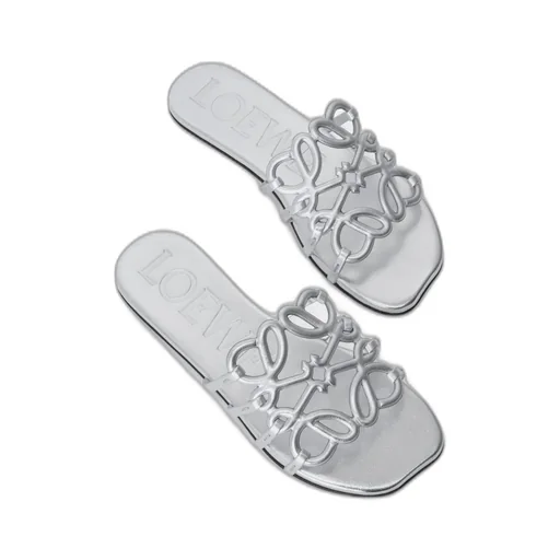 Petal Anagram Slide In Laminated Lambskin