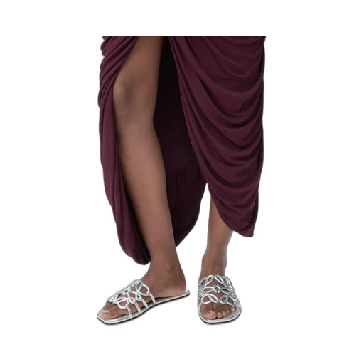Petal Anagram Slide In Laminated Lambskin