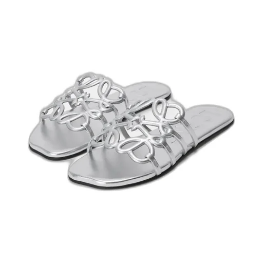 Petal Anagram Slide In Laminated Lambskin