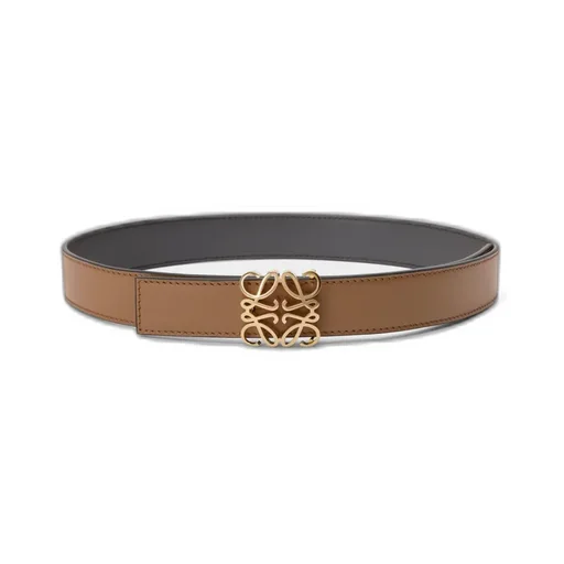 Reversible Anagram Bombé Belt In Smooth Calfskin
