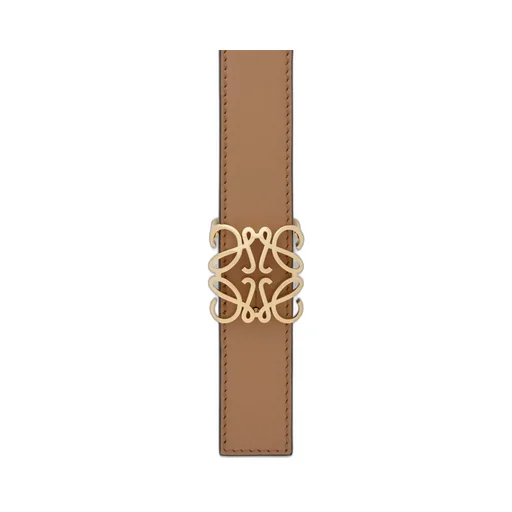 Reversible Anagram Bombé Belt In Smooth Calfskin