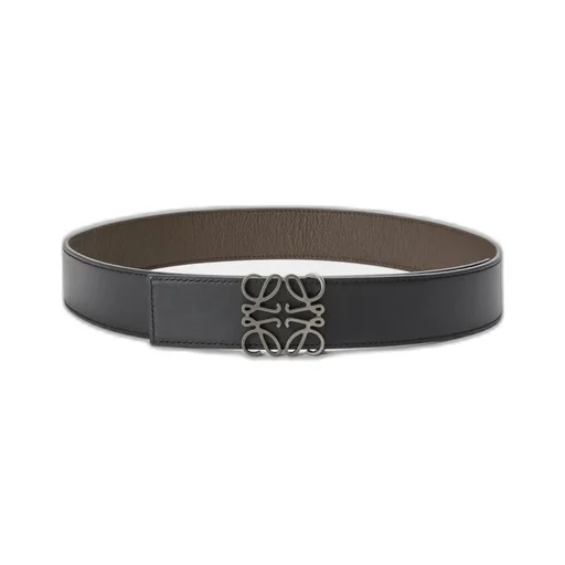 Reversible Anagram Belt In Soft Grained Calfskin And Smooth Calfskin