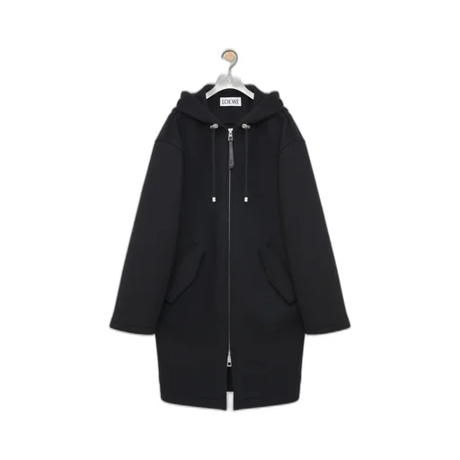 Hooded Coat In Wool