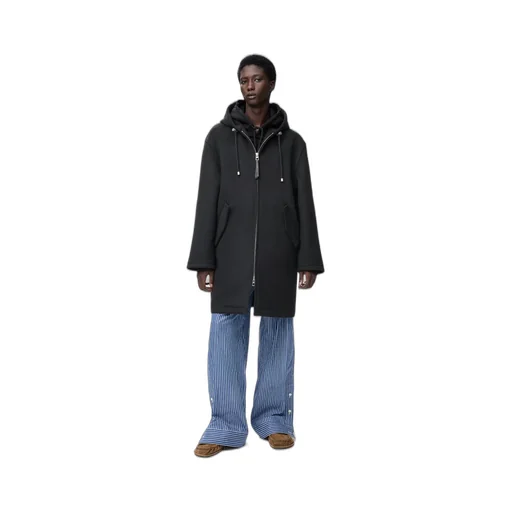 Hooded Coat In Wool