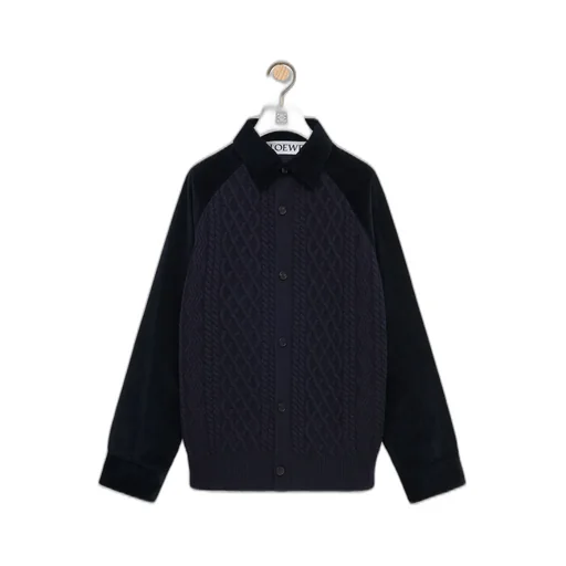 Hybrid Overshirt In Cotton And Wool