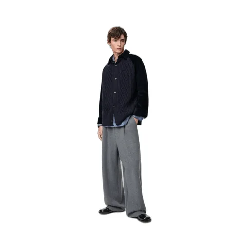 Hybrid Overshirt In Cotton And Wool