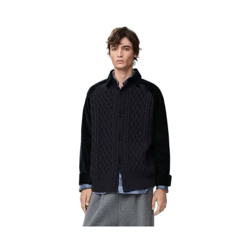 Hybrid Overshirt In Cotton And Wool